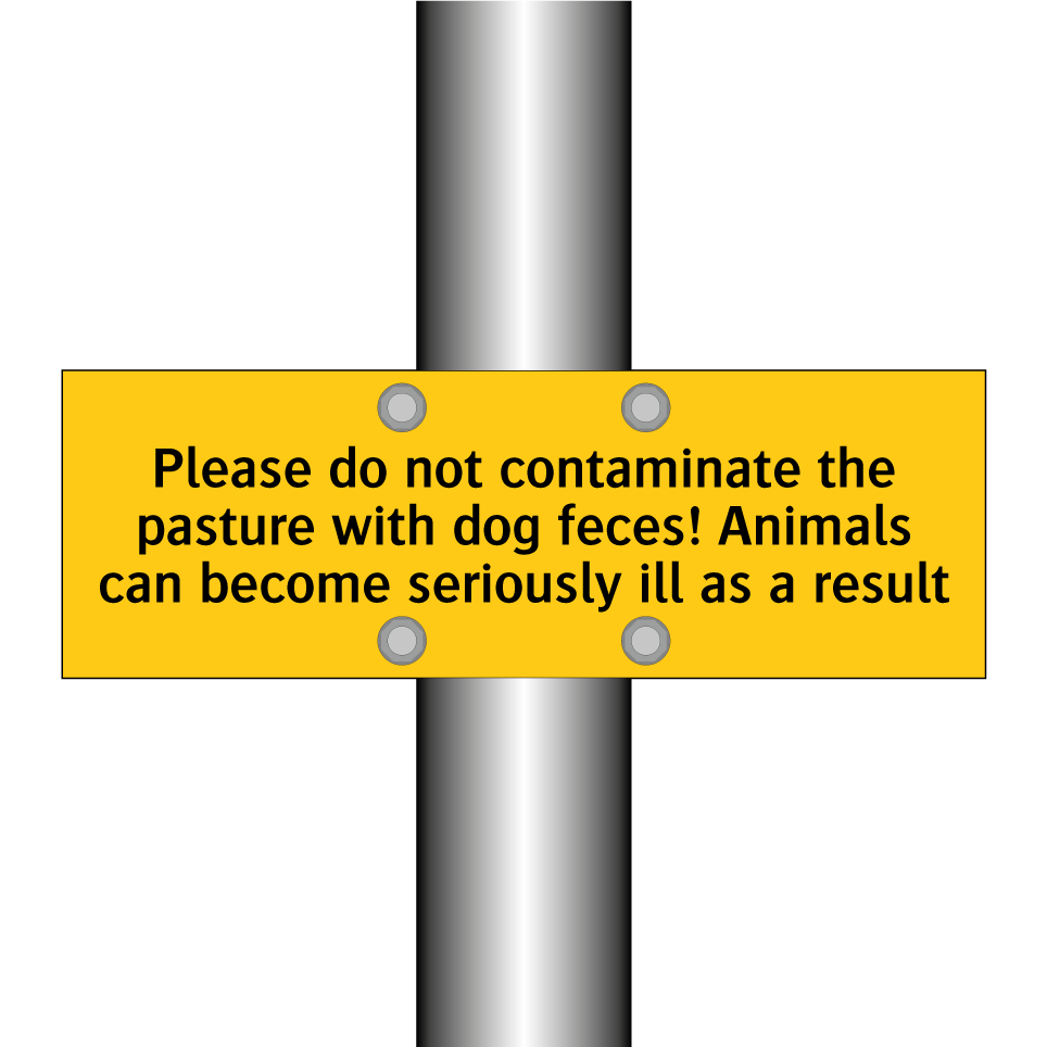 Please do not contaminate the pasture with dog feces! Animals can become seriously ill as a result