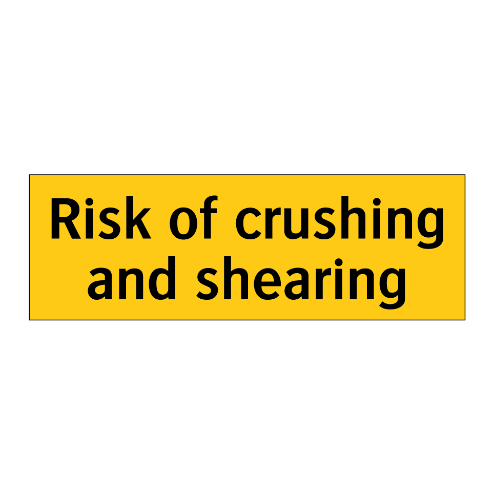 Risk of crushing and shearing