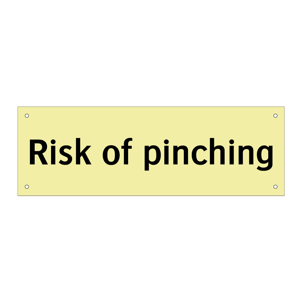 Risk of pinching