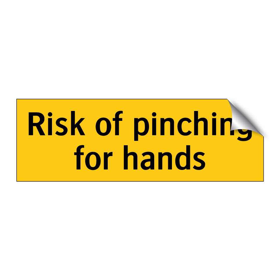 Risk of pinching for hands