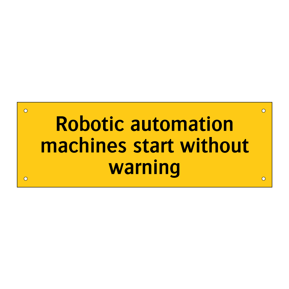 Robotic automation machines start without warning