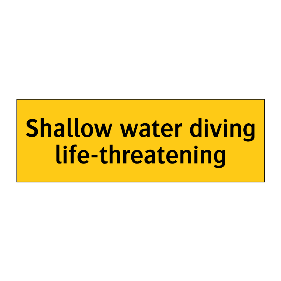 Shallow water diving life-threatening