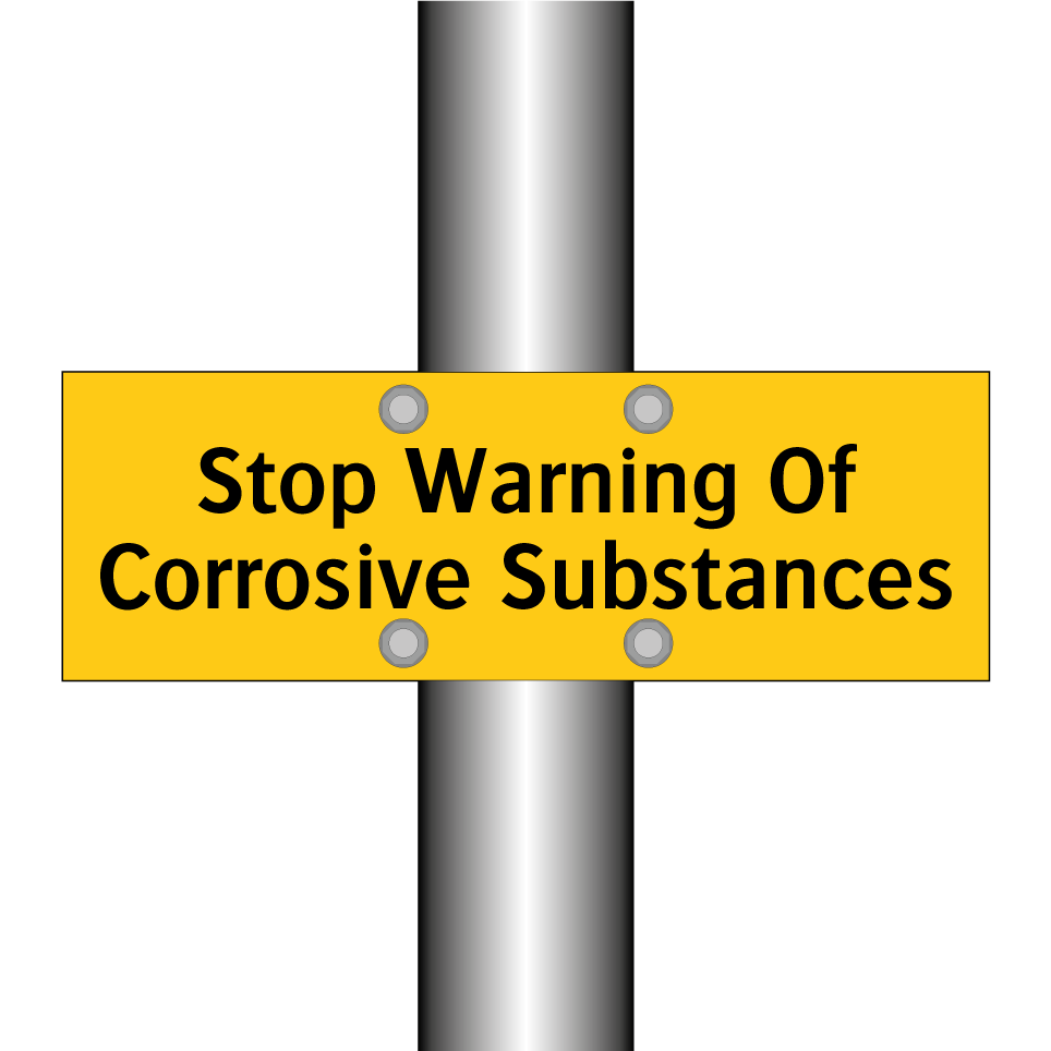 Stop Warning Of Corrosive Substances