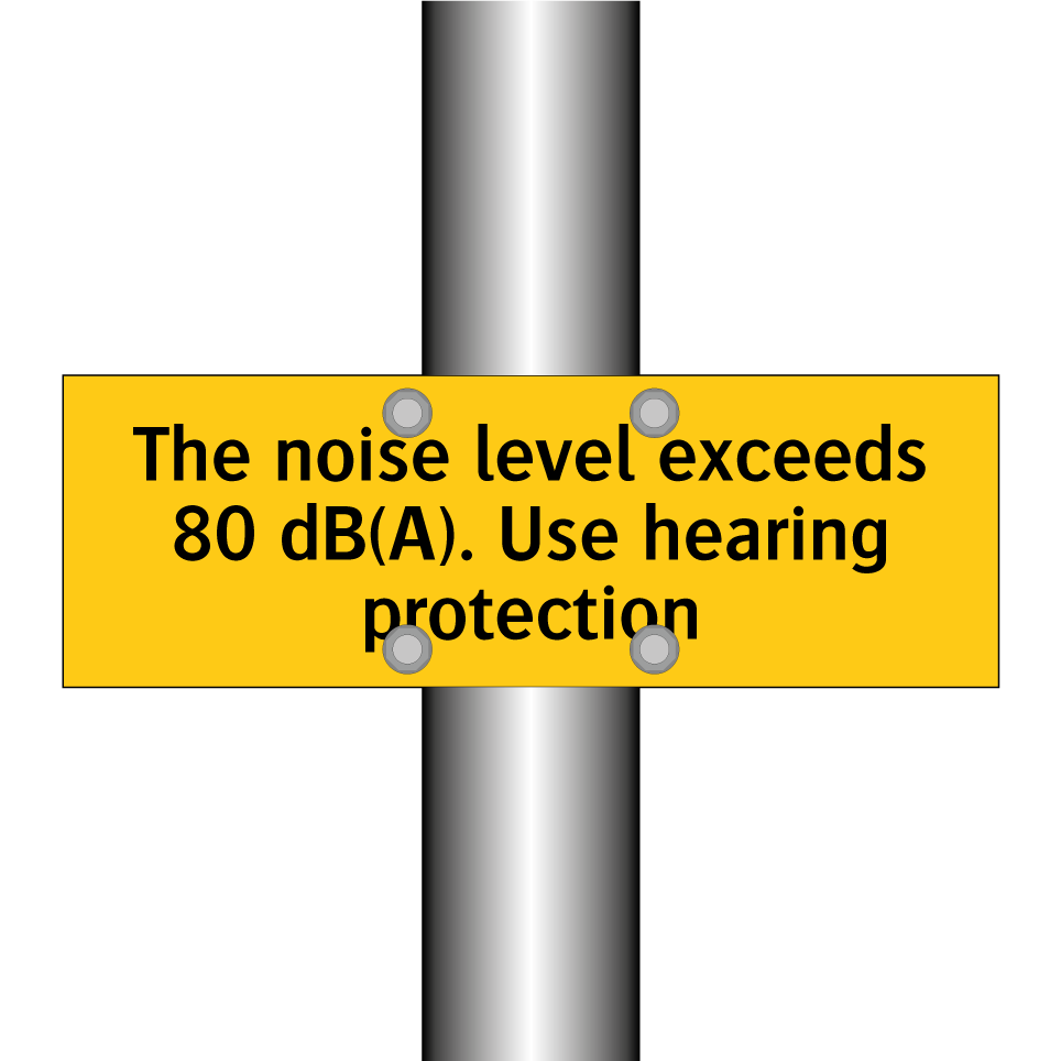The noise level exceeds 80 dB(A). Use hearing protection