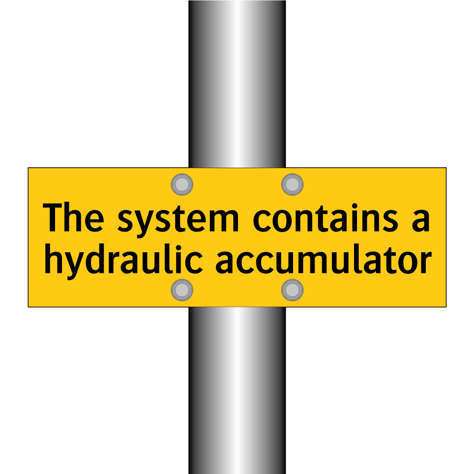 The system contains a hydraulic accumulator