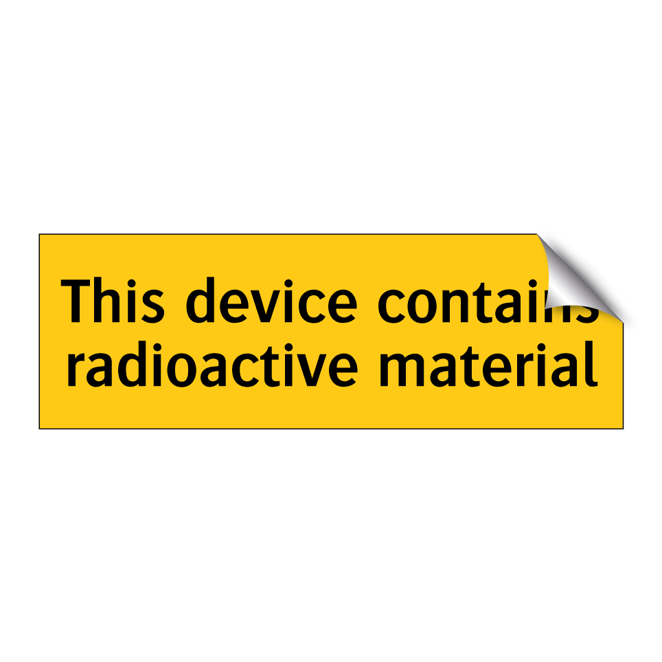 This device contains radioactive material