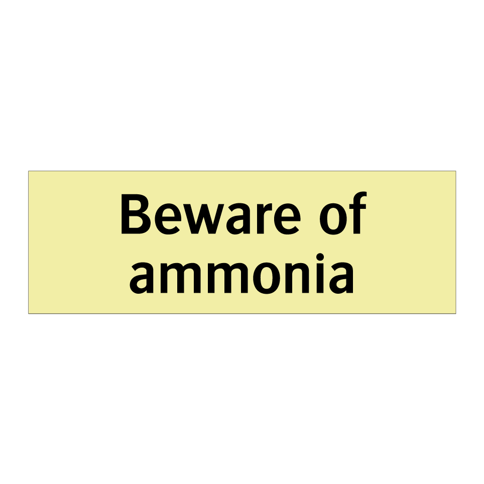 Beware of ammonia