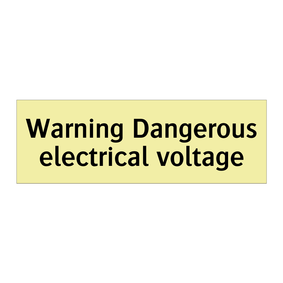 Warning Dangerous electrical voltage
