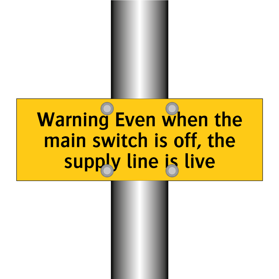 Warning Even when the main switch is off, the supply line is live