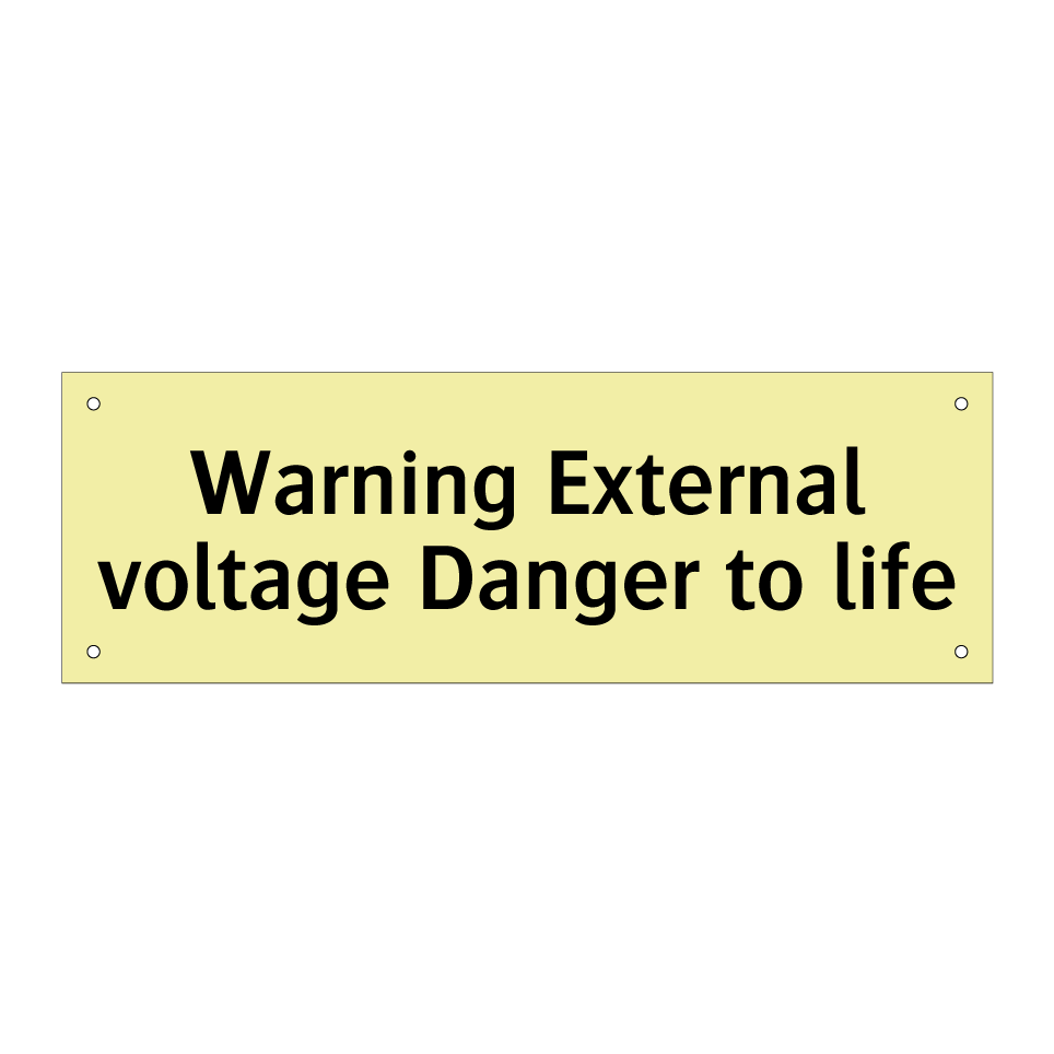 Warning External voltage Danger to life