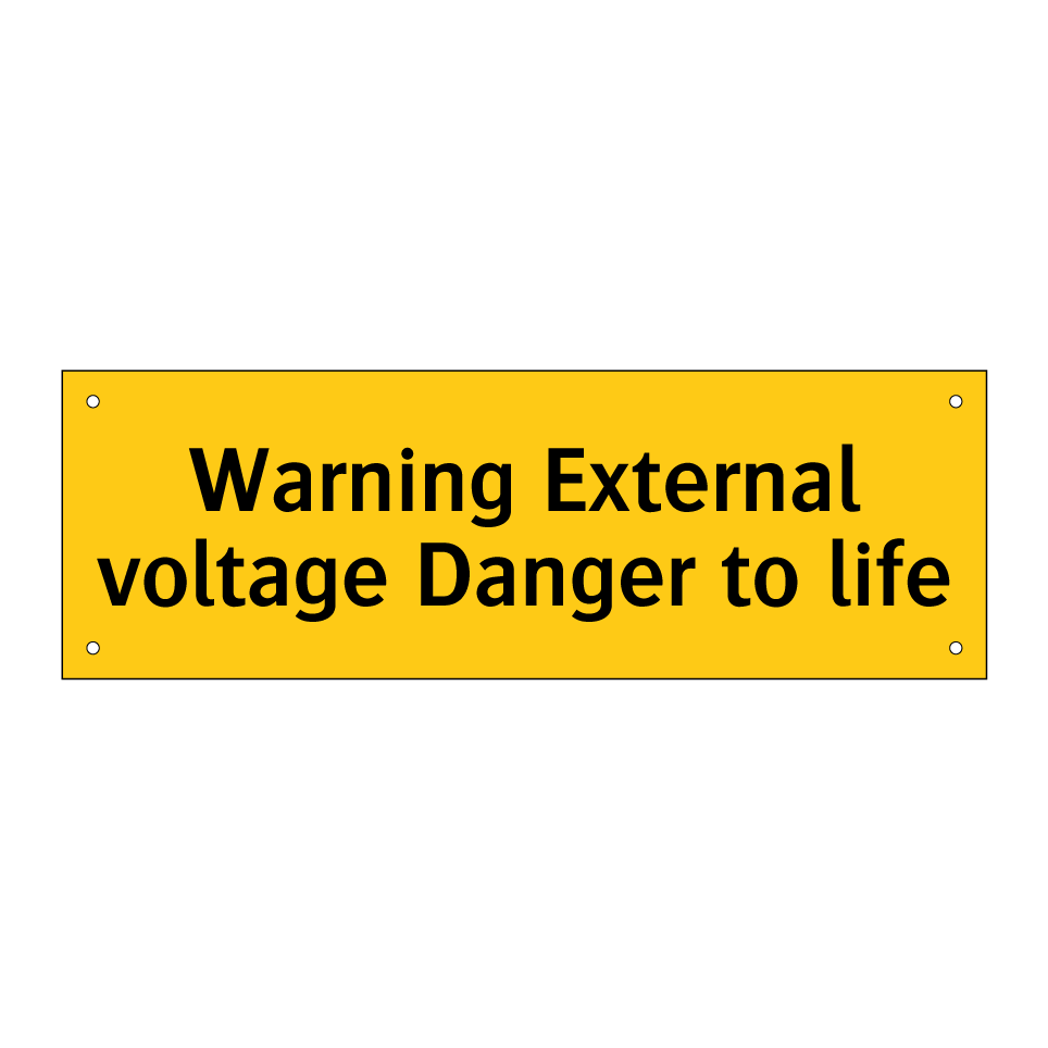 Warning External voltage Danger to life