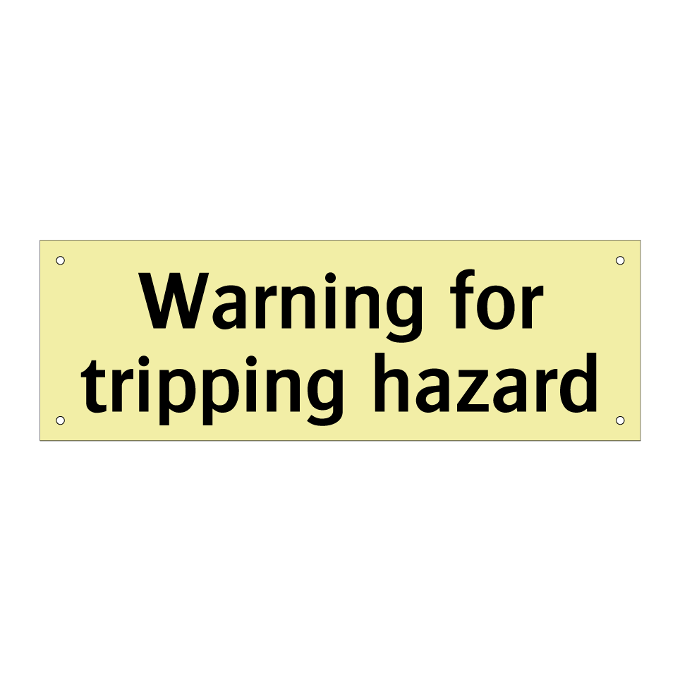 Warning for tripping hazard