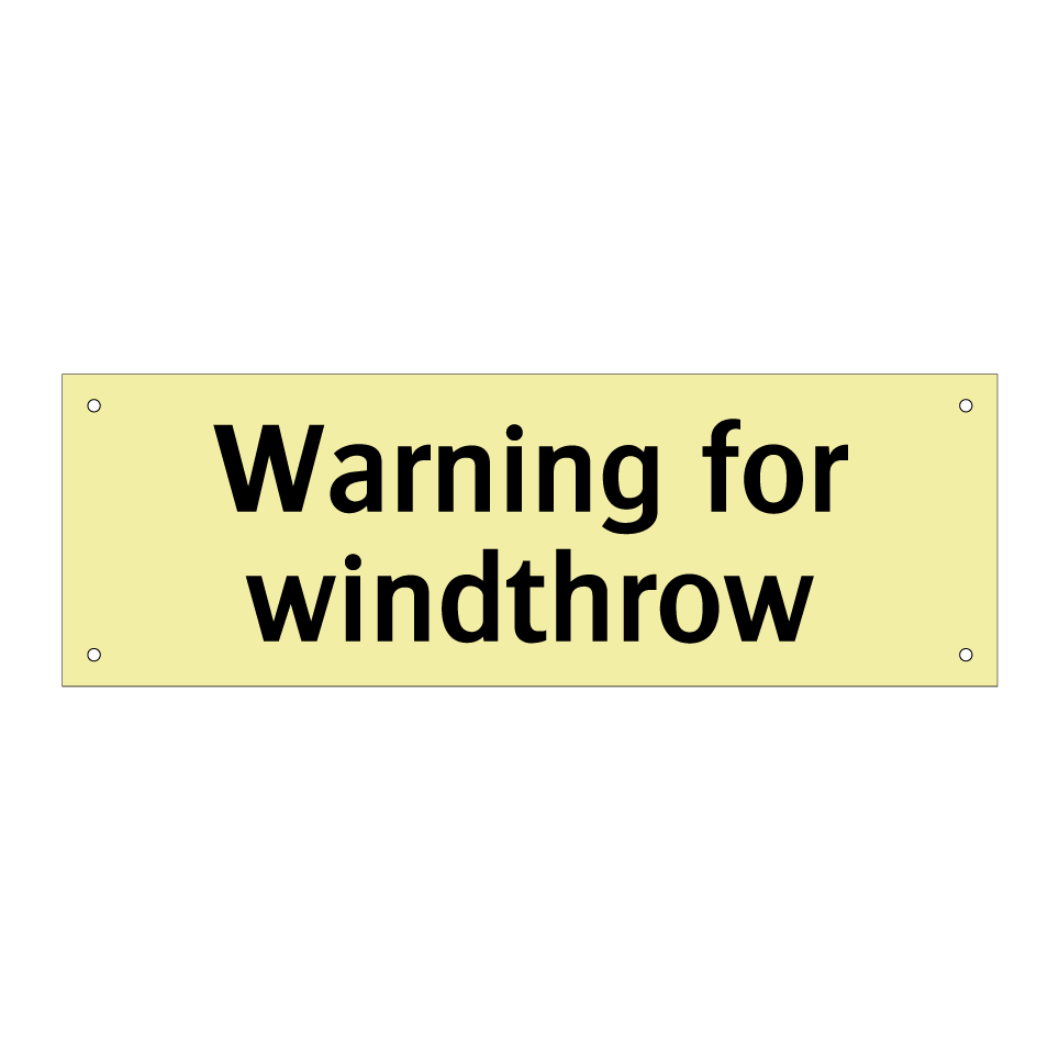 Warning for windthrow