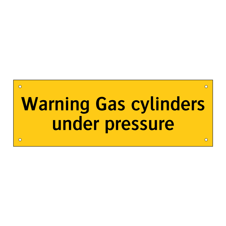 Warning Gas cylinders under pressure