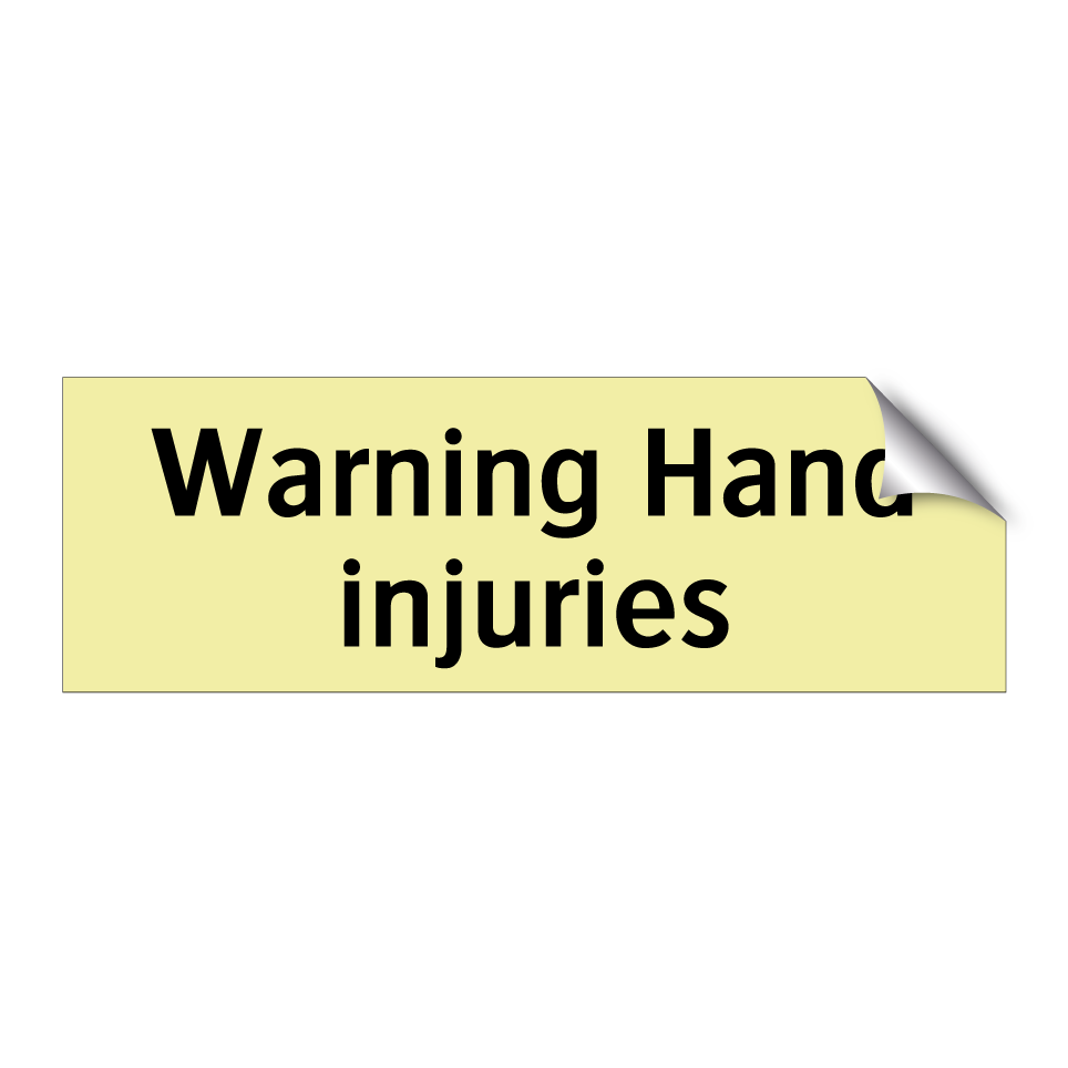 Warning Hand injuries