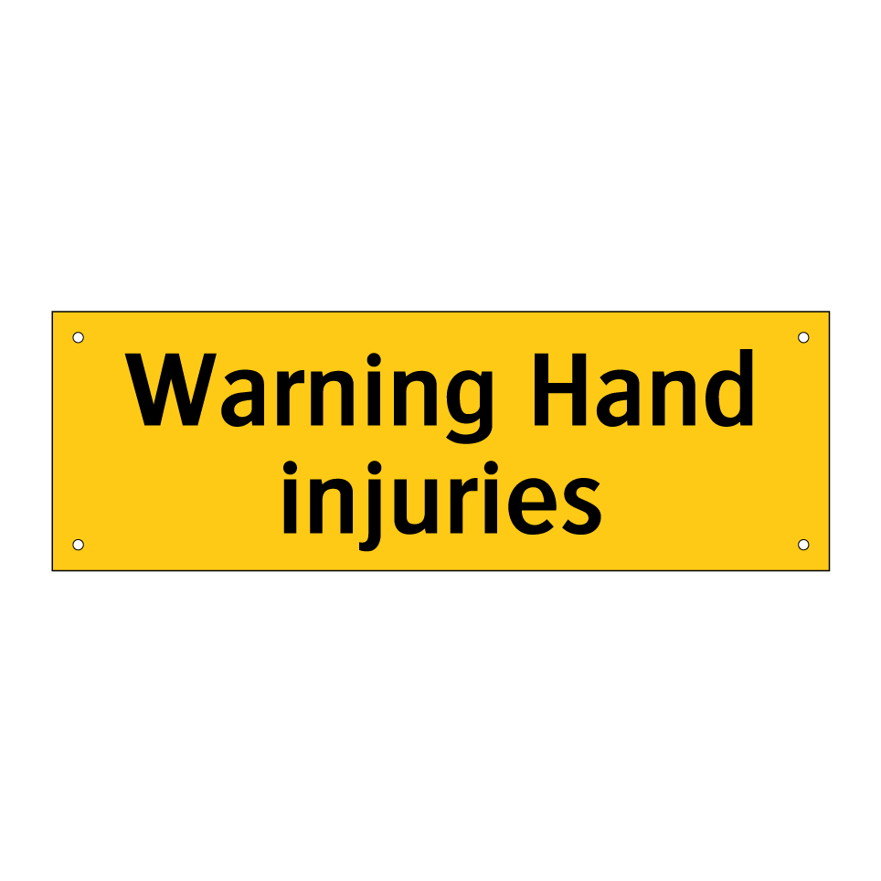 Warning Hand injuries
