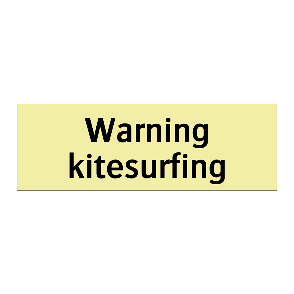 Warning kitesurfing
