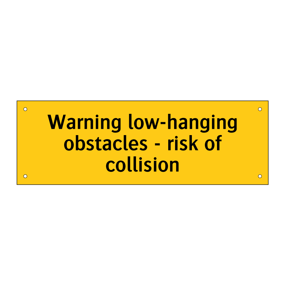 Warning low-hanging obstacles - risk of collision