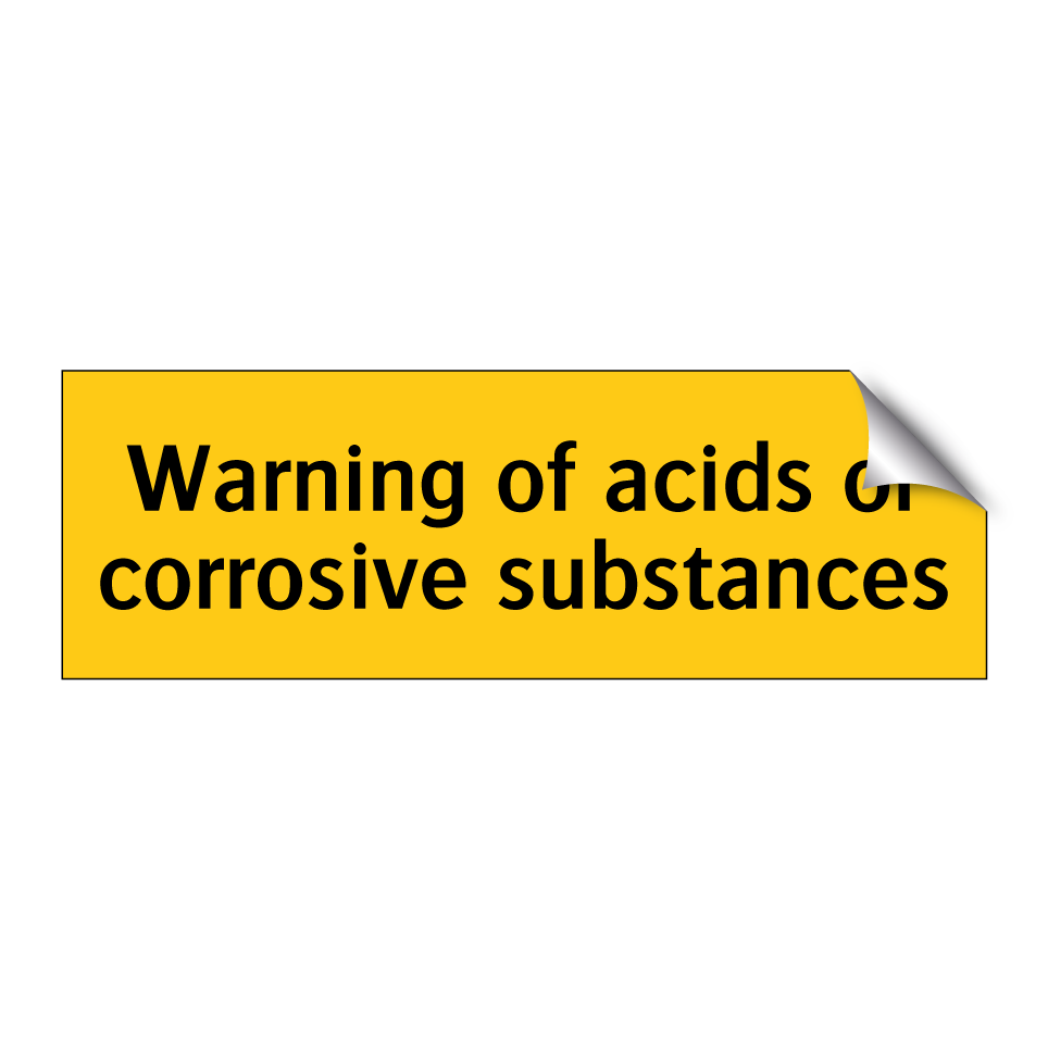 Warning of acids or corrosive substances