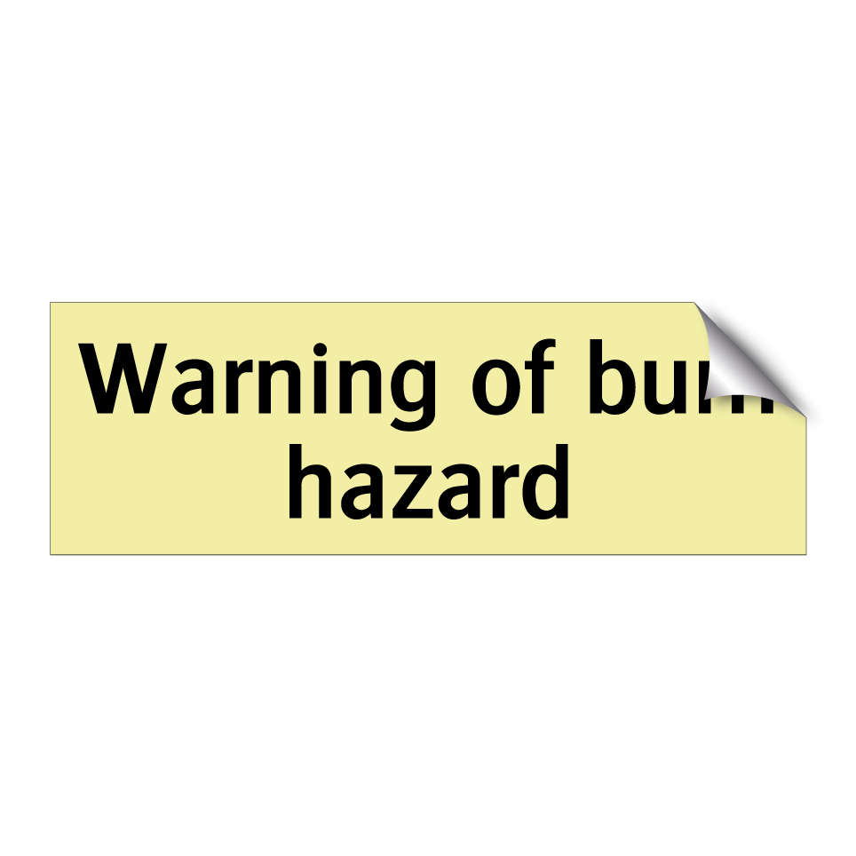 Warning of burn hazard