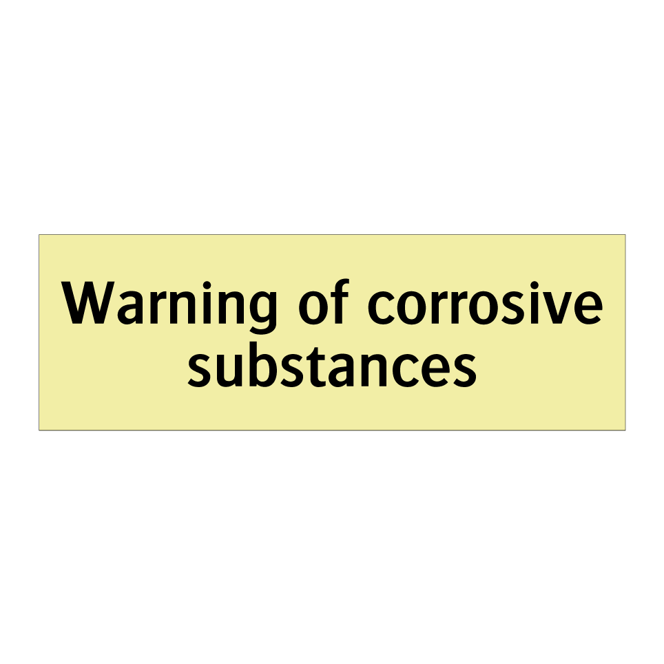 Warning of corrosive substances