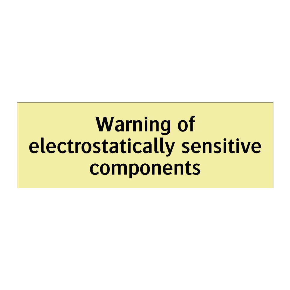 Warning of electrostatically sensitive components