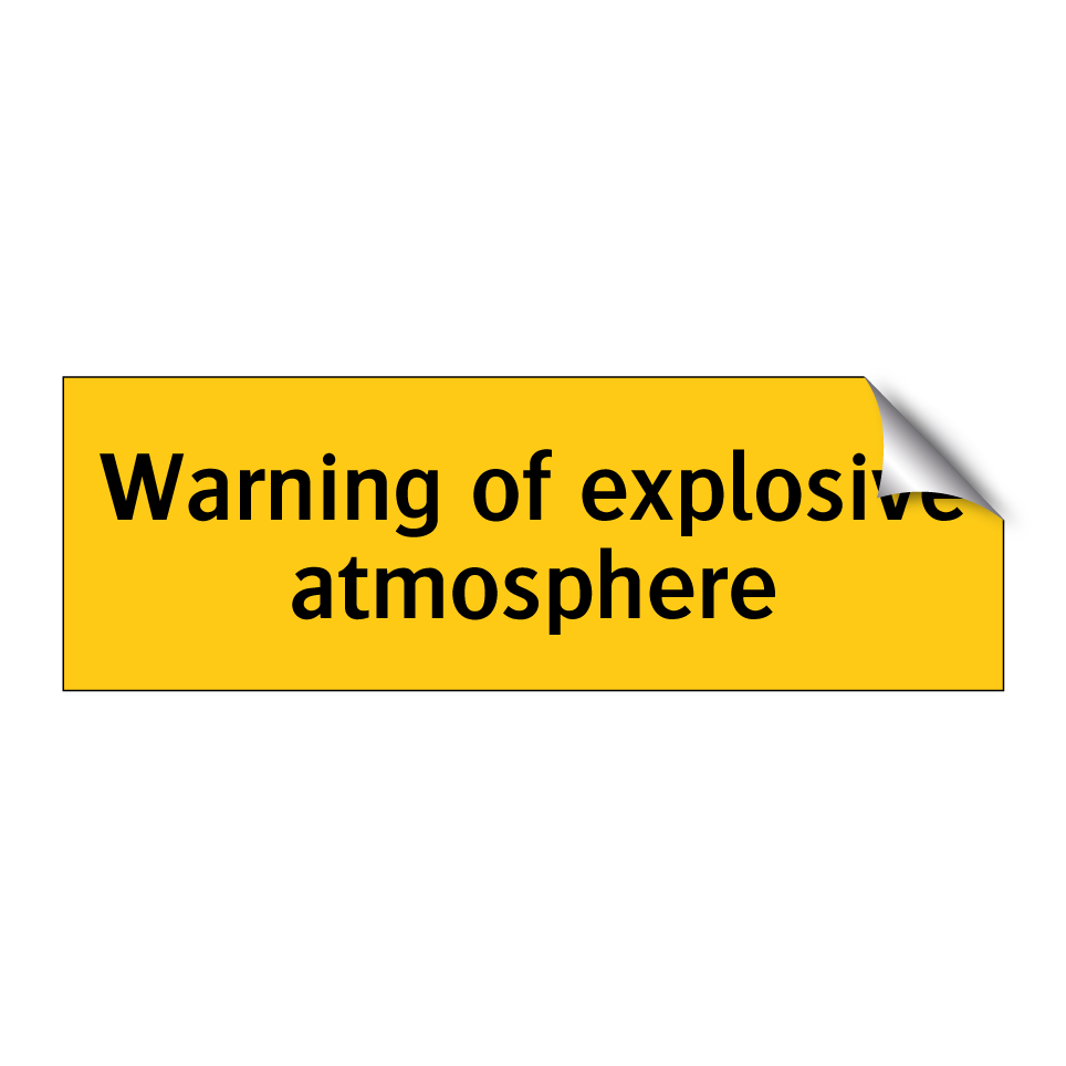 Warning of explosive atmosphere