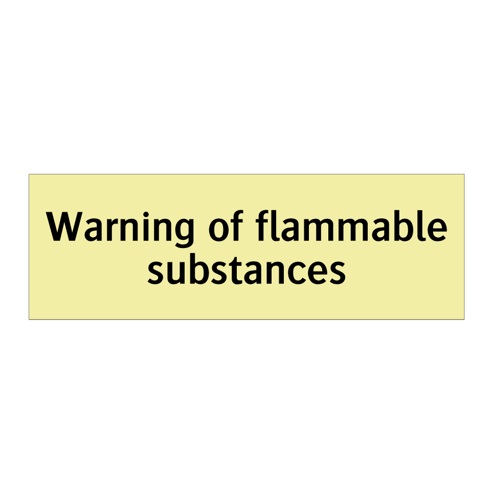 Warning of flammable substances