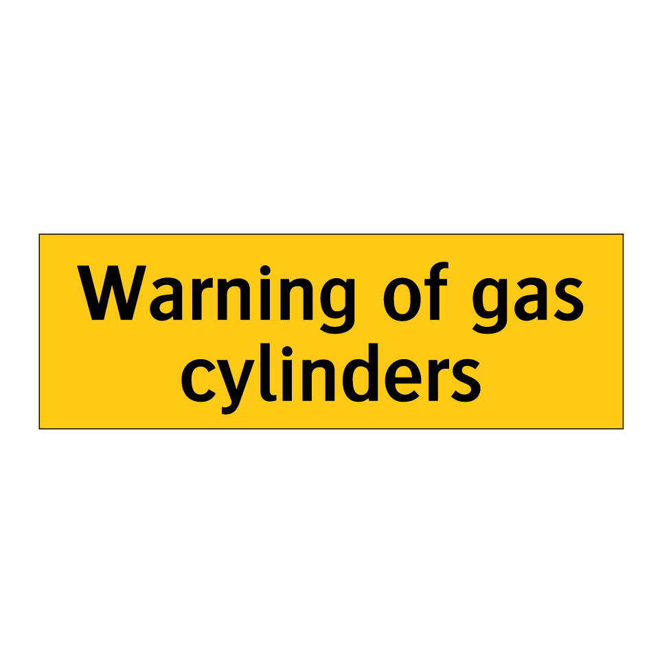 Warning of gas cylinders