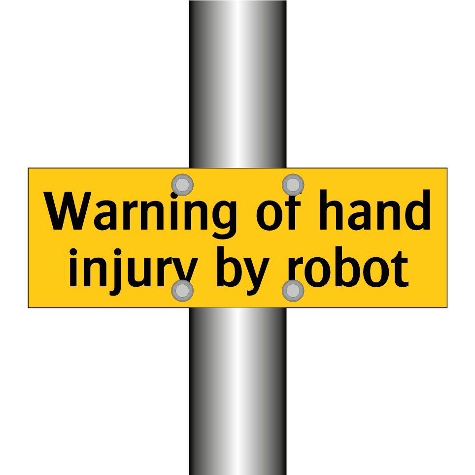 Warning of hand injury by robot