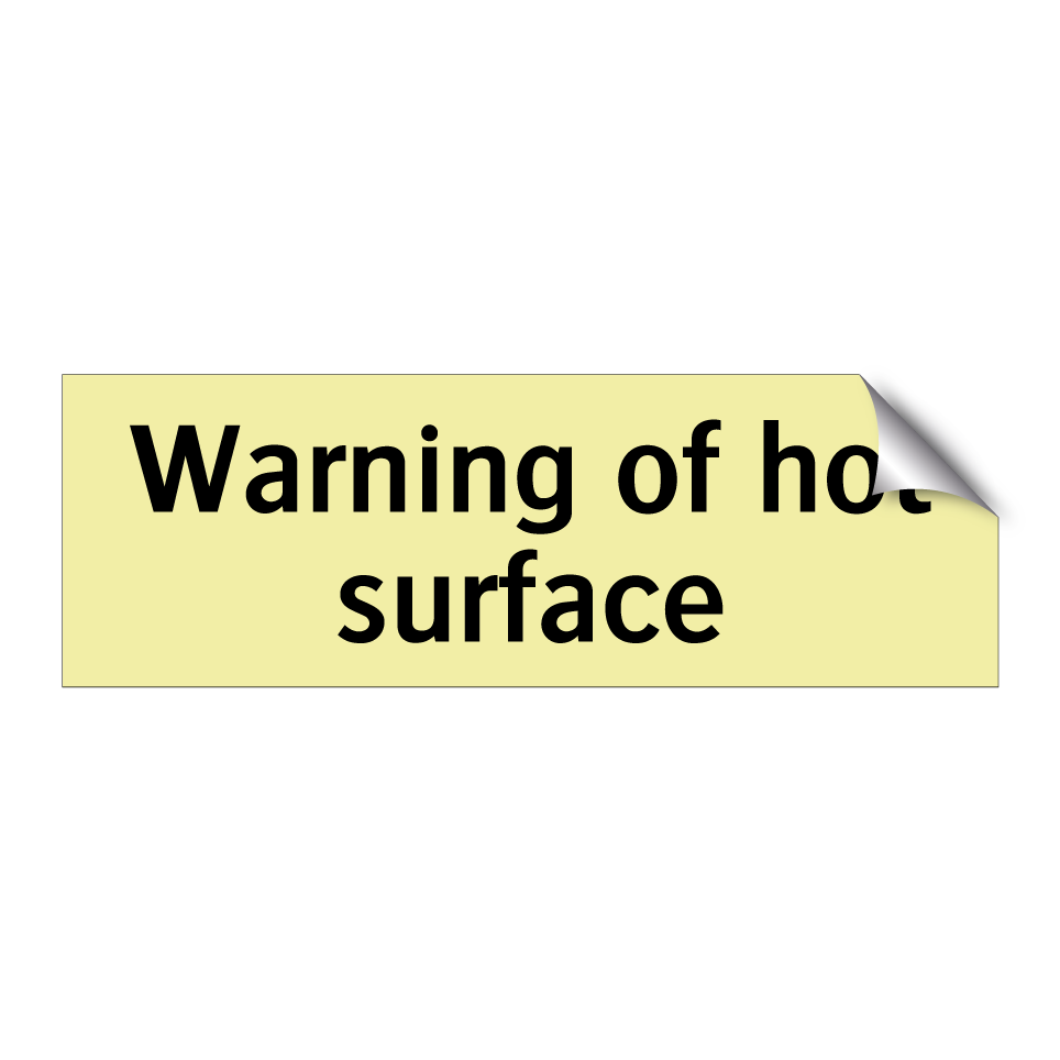 Warning of hot surface