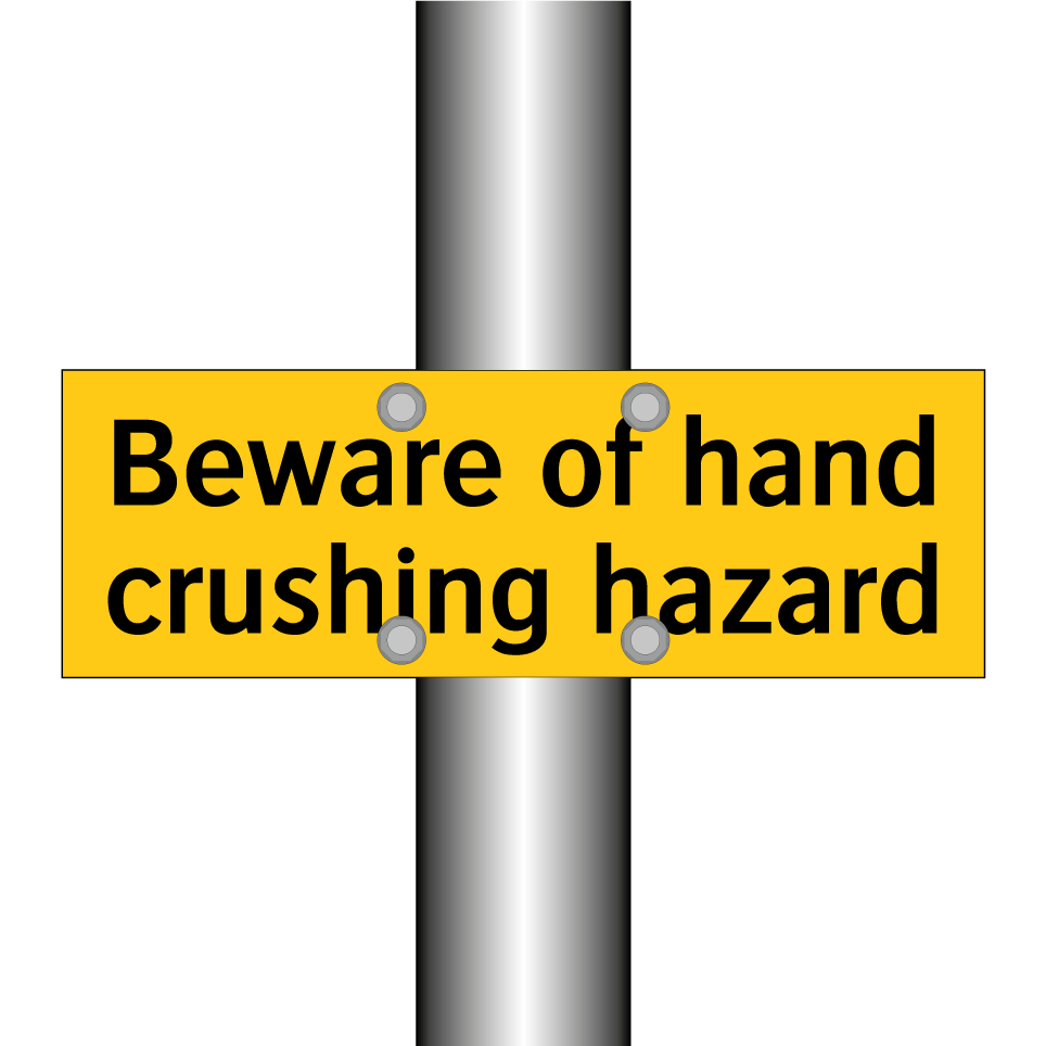 Beware of hand crushing hazard
