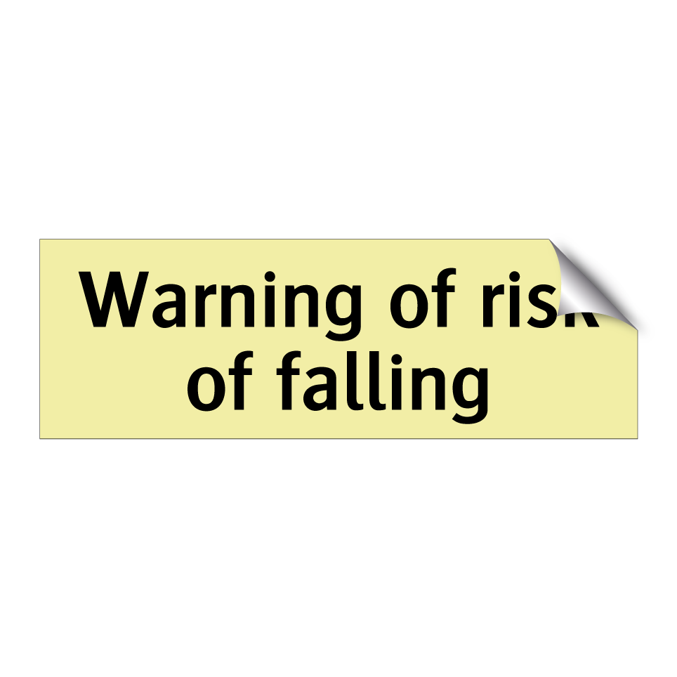 Warning of risk of falling
