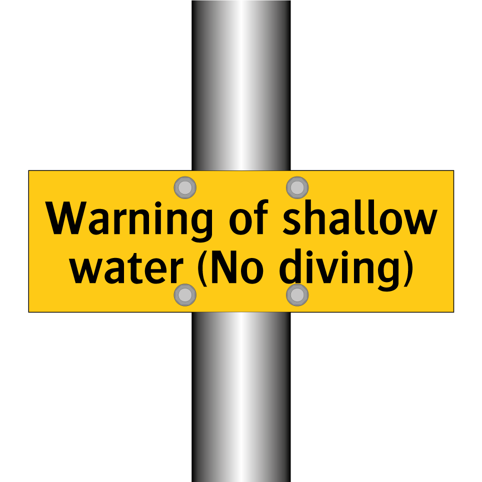 Warning of shallow water (No diving)