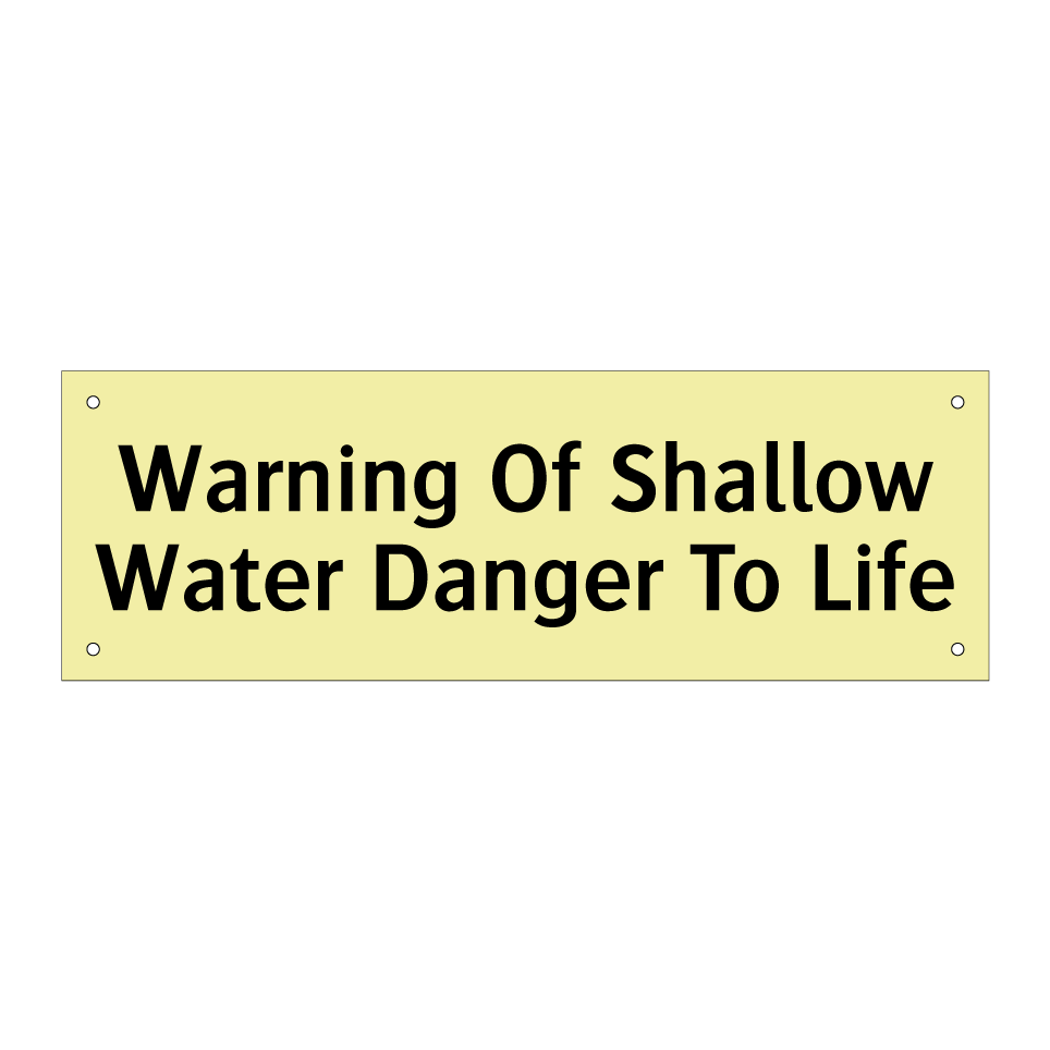 Warning Of Shallow Water Danger To Life