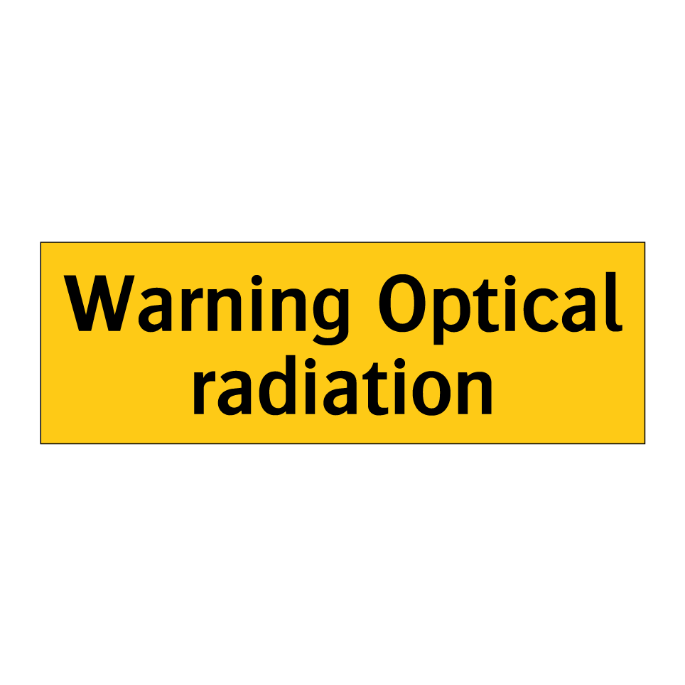 Warning Optical radiation