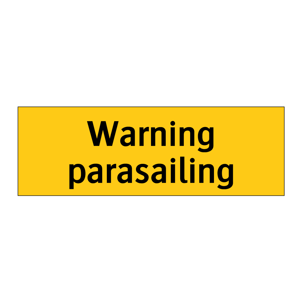 Warning parasailing