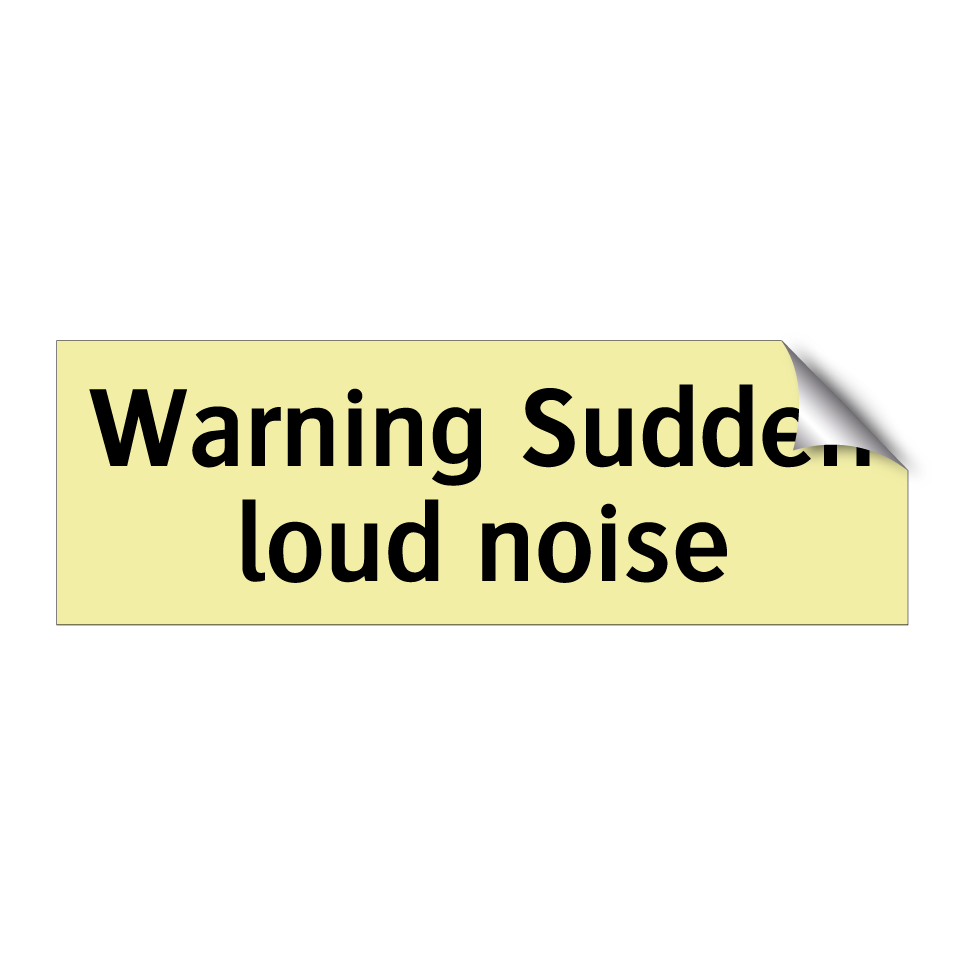 Warning Sudden loud noise
