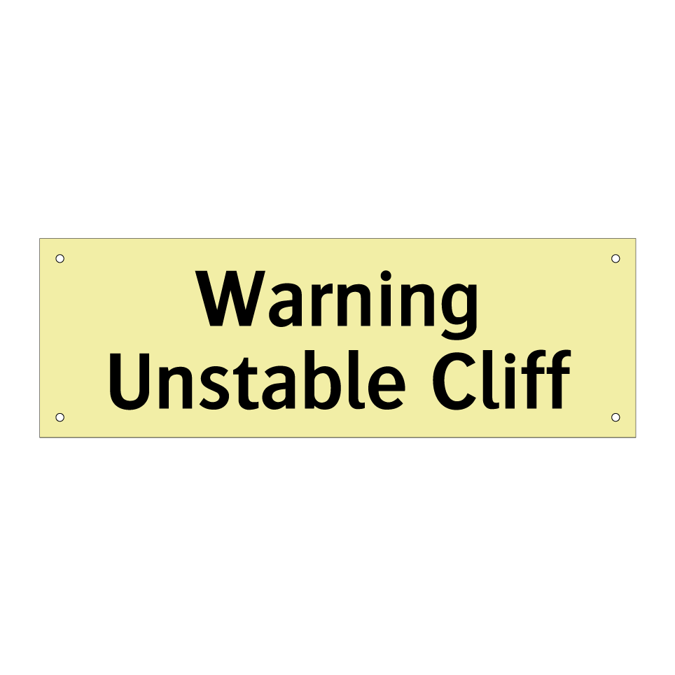 Warning Unstable Cliff