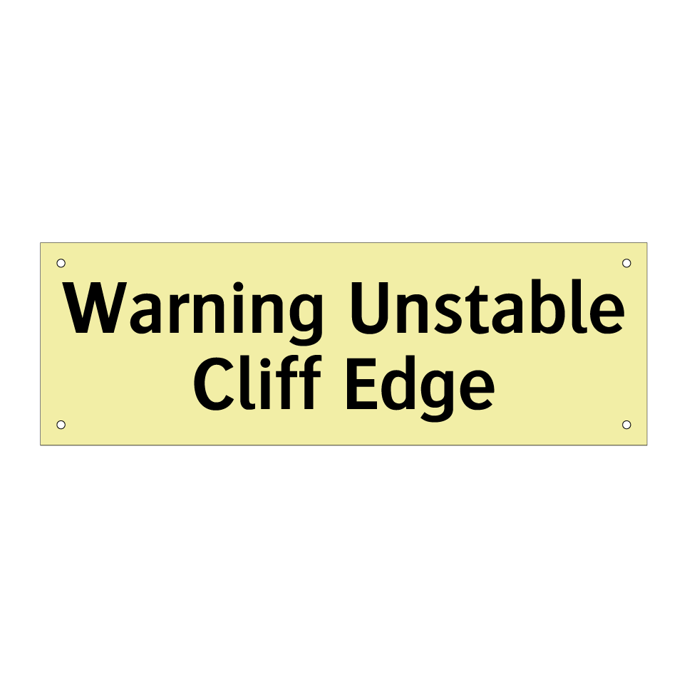 Warning Unstable Cliff Edge