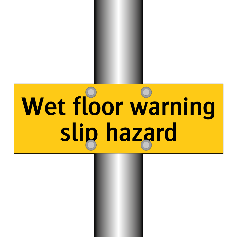Wet floor warning slip hazard