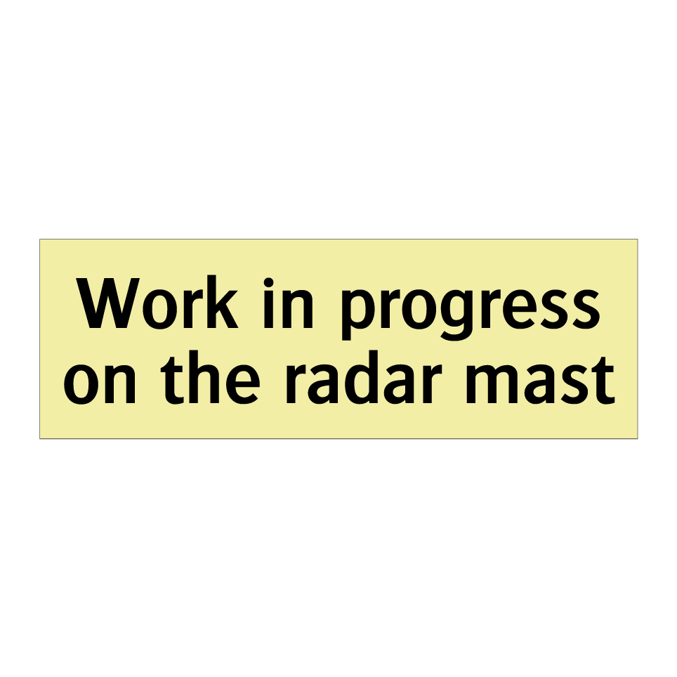 Work in progress on the radar mast