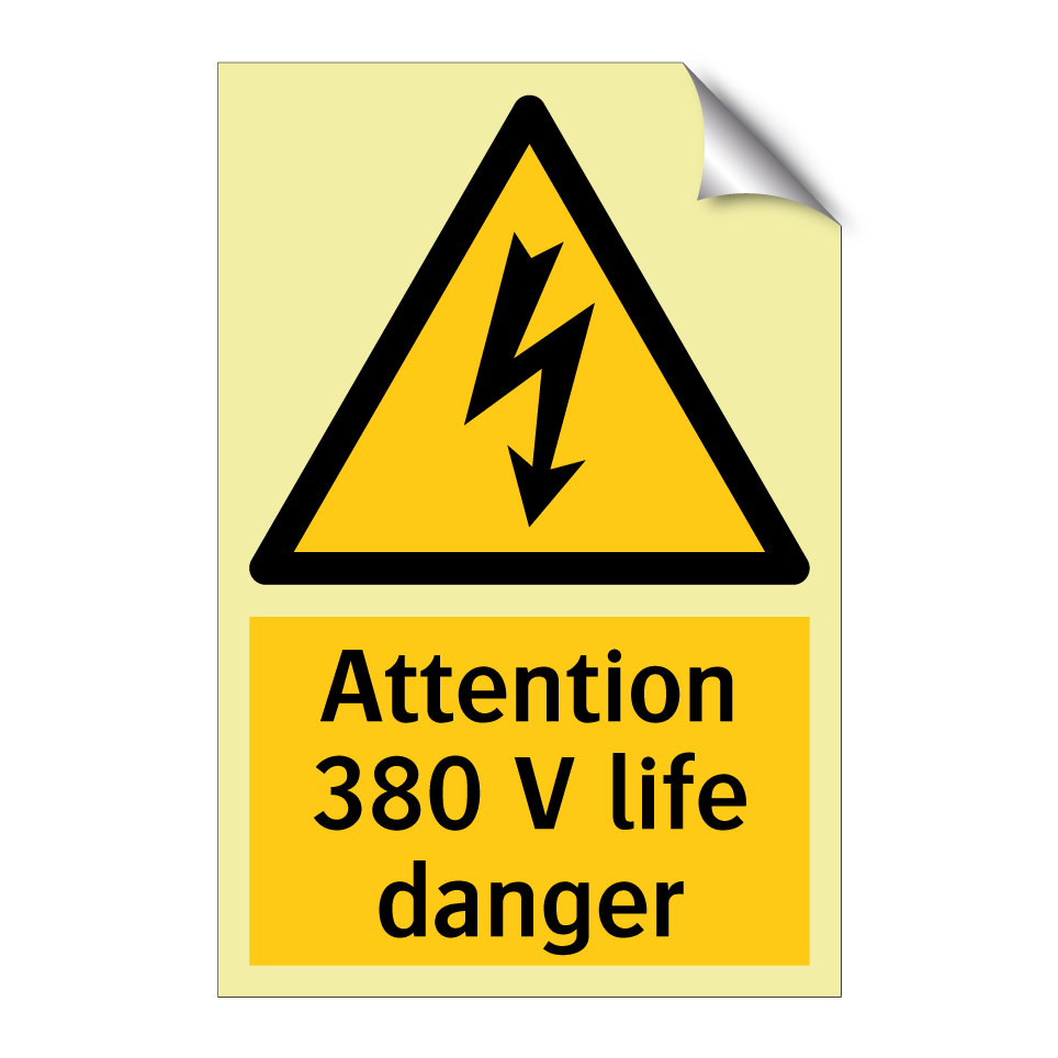 Attention 380 V life danger