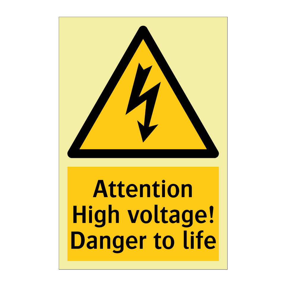 Attention High voltage! Danger to life