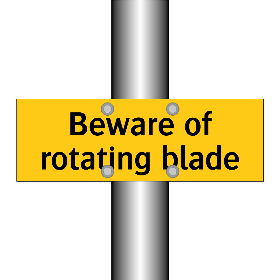 Beware of rotating blade