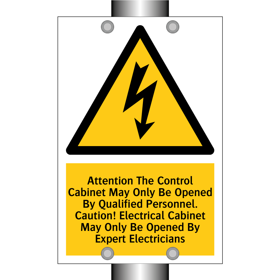 Attention The Control Cabinet May Only Be Opened By Qualified Personnel. Caution! Electrical Cabinet May Only Be Opened By Expert Electricians