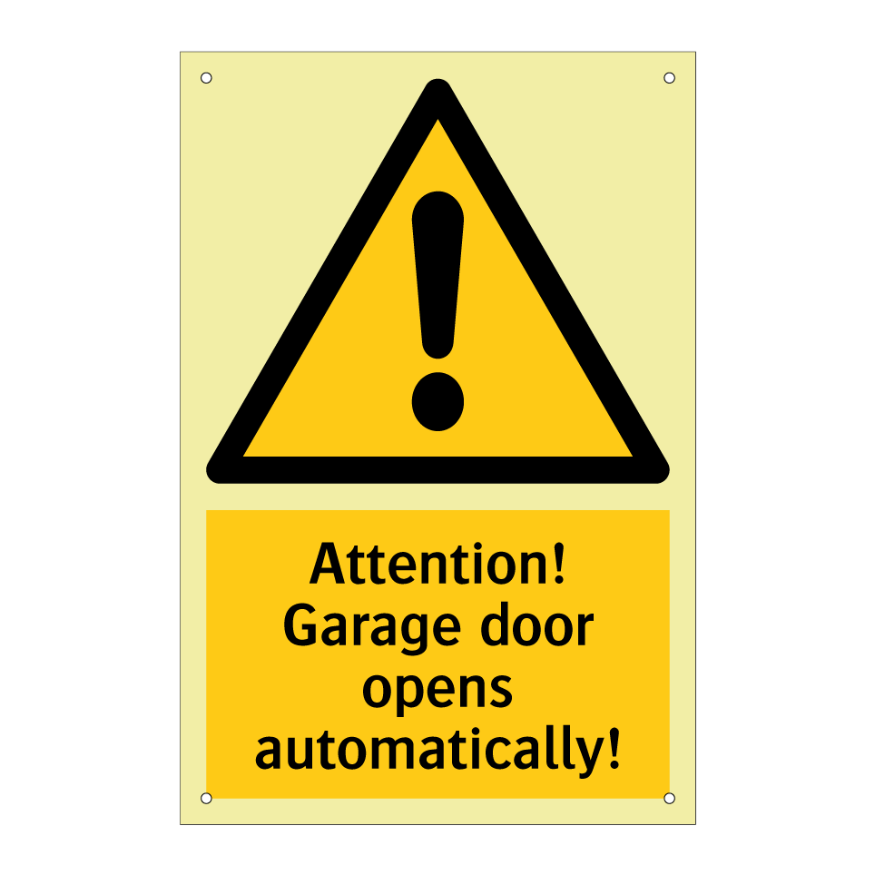 Attention! Garage door opens automatically!