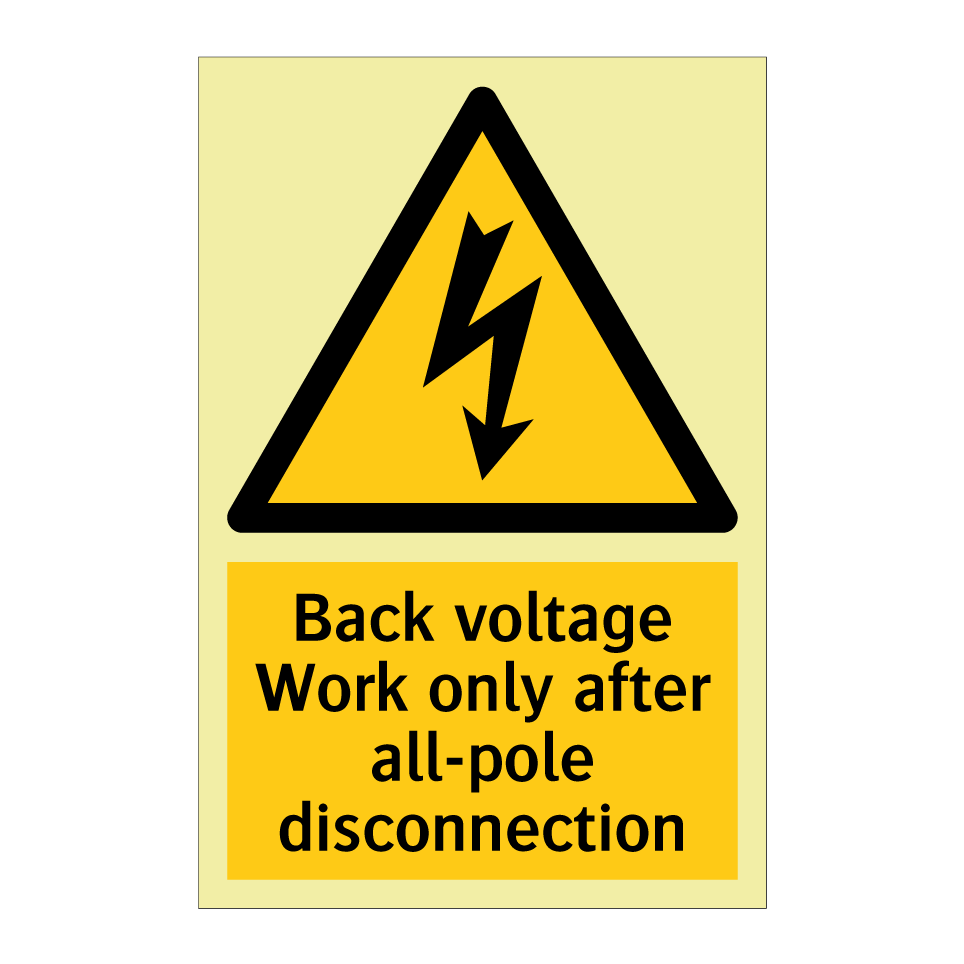 Back voltage Work only after all-pole disconnection