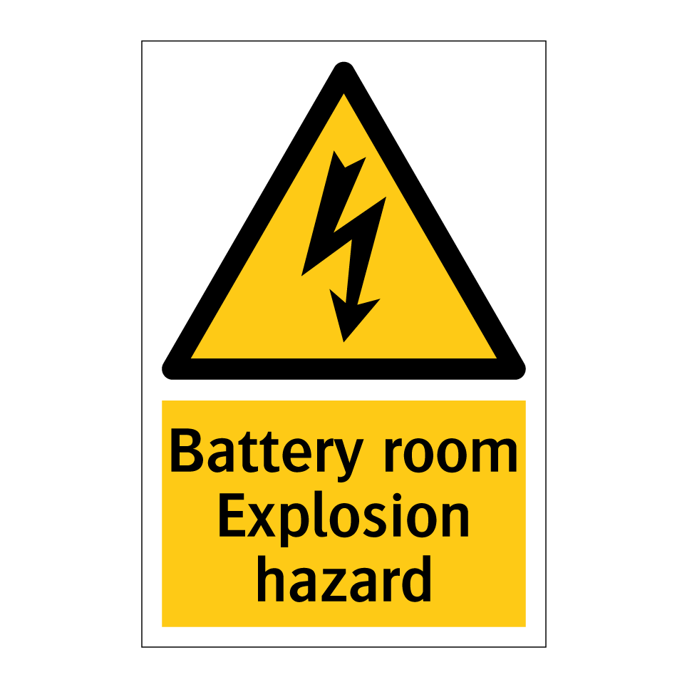 Battery room Explosion hazard