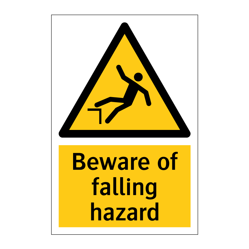Beware of falling hazard